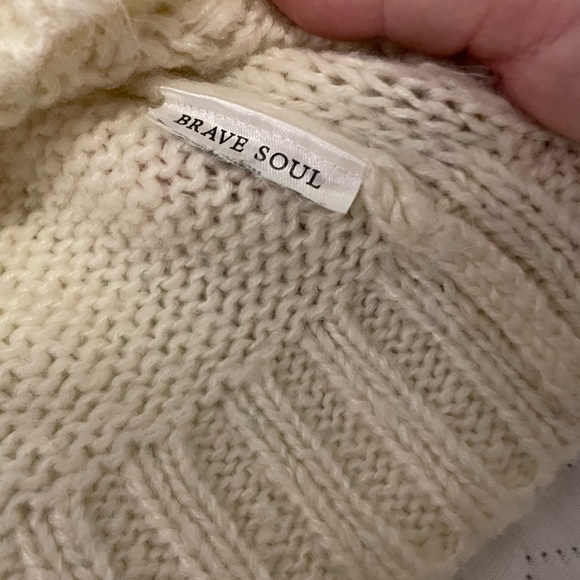 Brave Soul London Chain Chunky Knit Cream Cardigan Sweater Embellished 14 - Picture 7 of 8